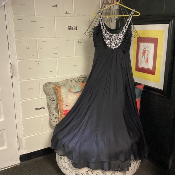 CARMEN MARC VALVO Silk Embellished Dress COSTUME ONLY.  READ BELOW - Picture 1 of 5